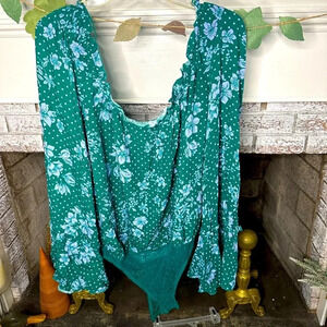 Intimately by Free People floral printed body suit size Medium